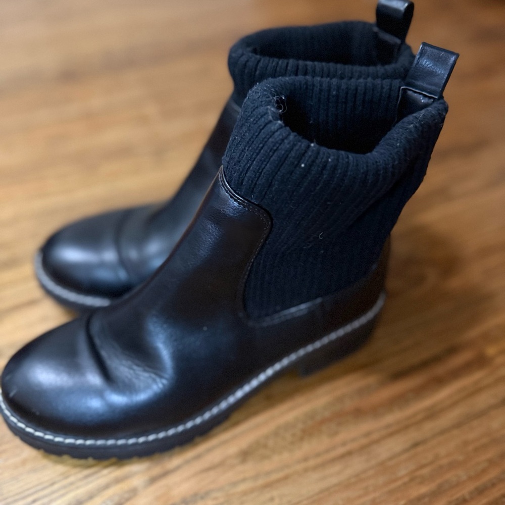 Black Leather Ankle Boots